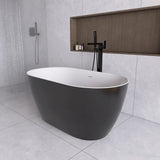 51 in./ 59 in./ 67 in. Acrylic Freestanding Soaking Bathtub with Drain and Adjustable Support Legs