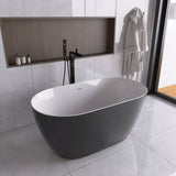 51 in./ 59 in./ 67 in. Acrylic Freestanding Soaking Bathtub with Drain and Adjustable Support Legs