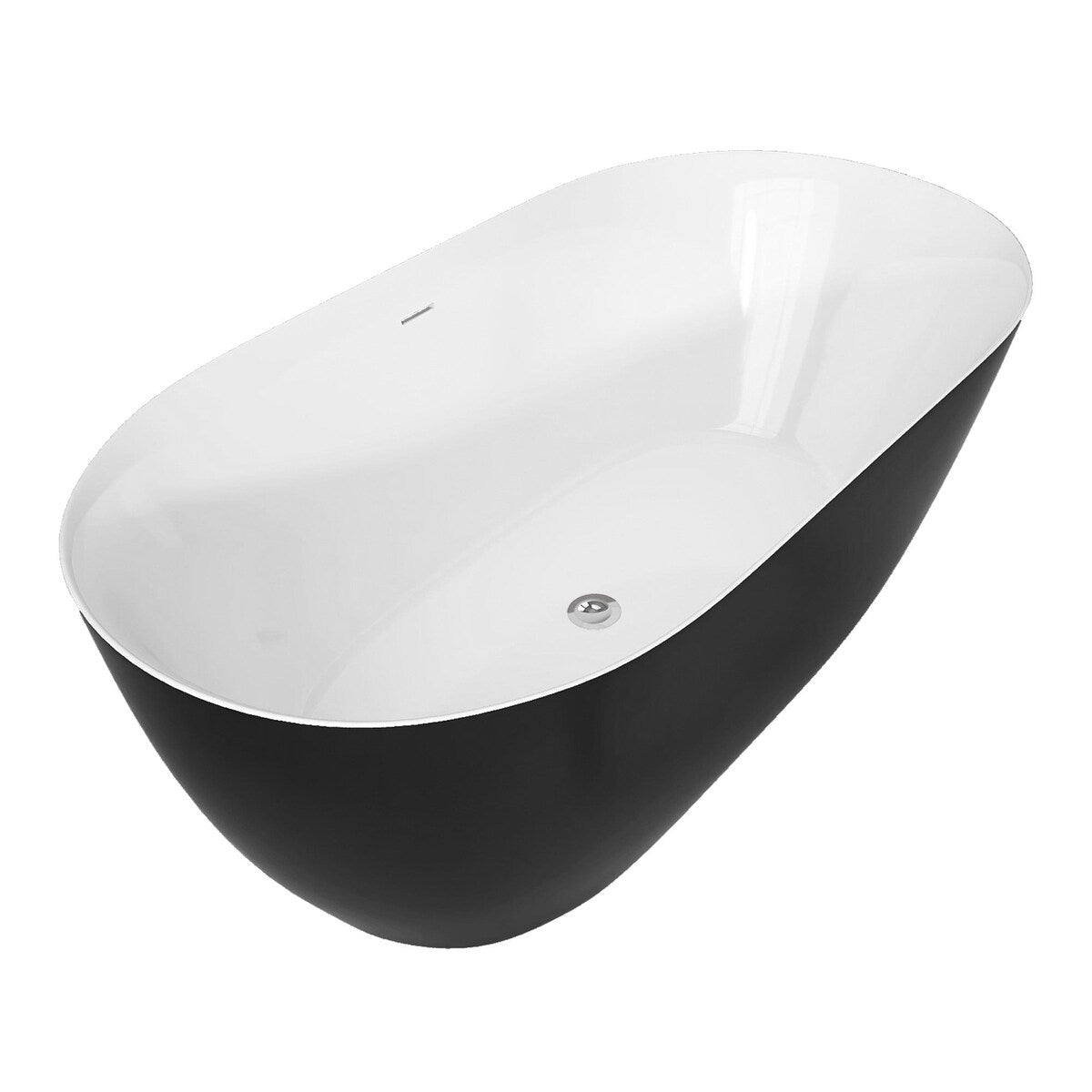 51 in./ 59 in./ 67 in. Acrylic Freestanding Soaking Bathtub with Drain and Adjustable Support Legs