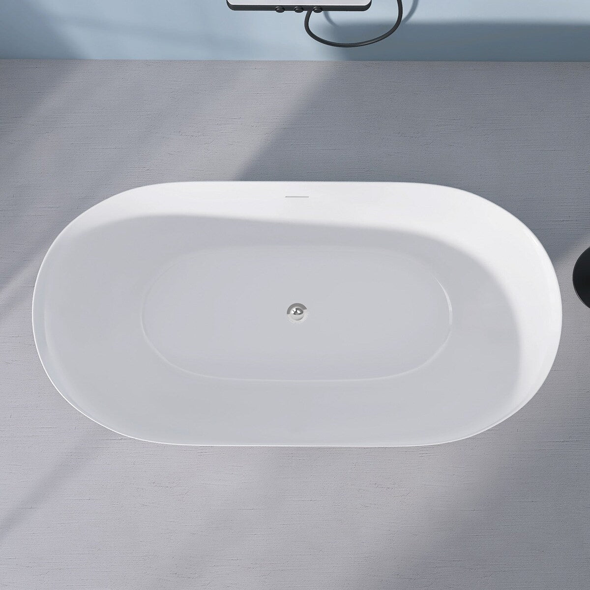 51 in./ 59 in./ 67 in. Acrylic Freestanding Soaking Bathtub with Drain and Adjustable Support Legs