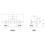 513 Swell: 2 Light Wall Vanity