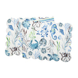 51" x 14" Crescent Bay Quilted Reversible Nautical Beach Table Runner