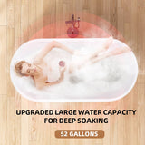 51'' x 27.5'' Acrylic Freestanding Soaking Bathtub Contemporary Stand Alone Tub with Overflow and Pop-up Drain