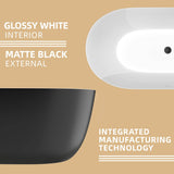 51'' x 27.5'' Acrylic Freestanding Soaking Bathtub Contemporary Stand Alone Tub with Overflow and Pop-up Drain