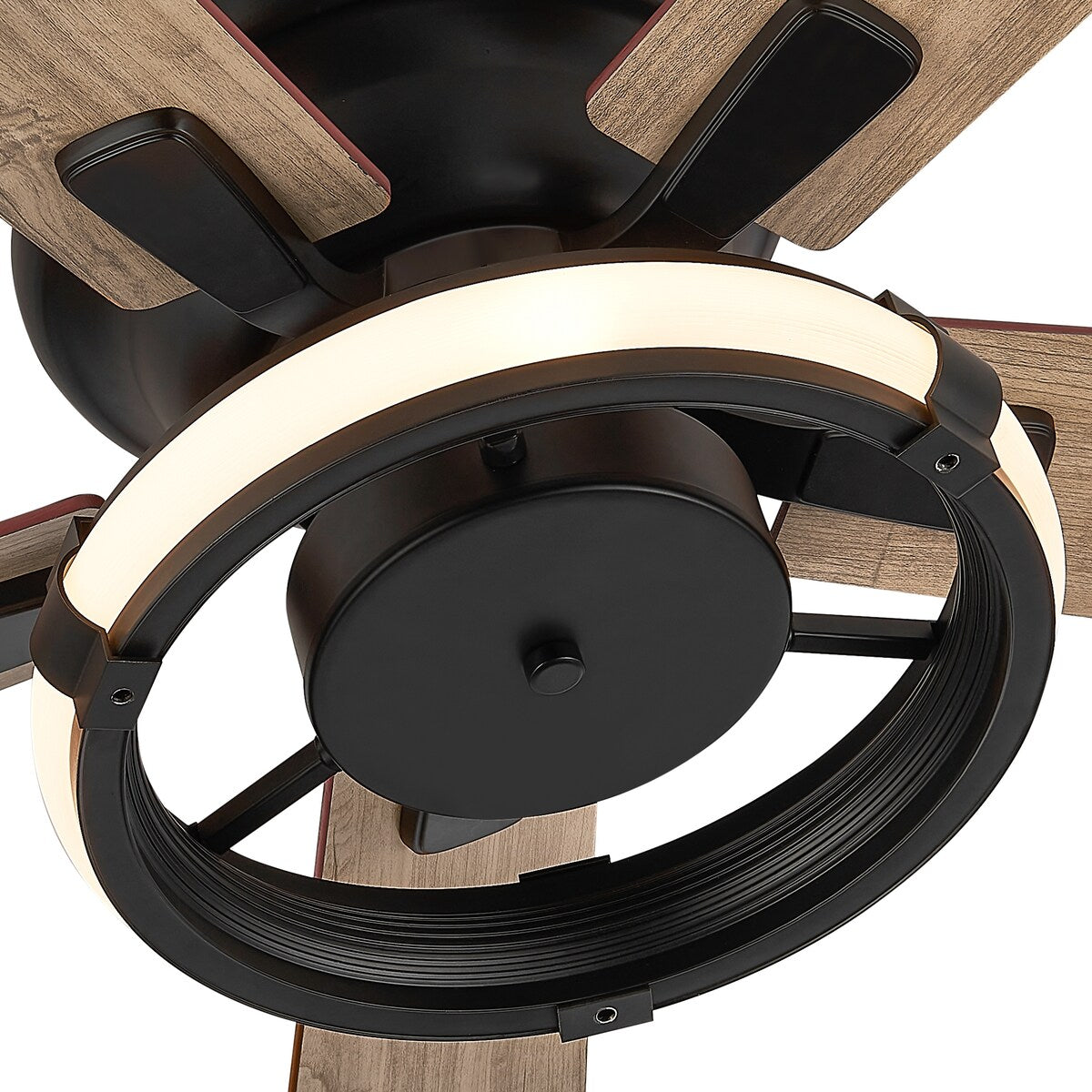 52-IN Black Flush Mount LED Ceiling Fan with Light Kit(5 blade)