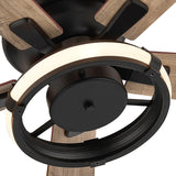 52-IN Black Flush Mount LED Ceiling Fan with Light Kit(5 blade)