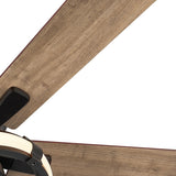52-IN Black Flush Mount LED Ceiling Fan with Light Kit(5 blade)