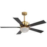 52-IN Chandelier LED Ceiling Fan with Light Kit and Remote(Gold )