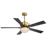 52-IN Chandelier LED Ceiling Fan with Light Kit and Remote(Gold )