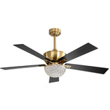 52-IN Chandelier LED Ceiling Fan with Light Kit and Remote(Gold )