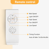52 Inch Bronze Metal 3-Lights Ceiling Fan with Remote Control,5 Blades