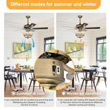 52 Inch Bronze Metal 3-Lights Ceiling Fan with Remote Control,5 Blades