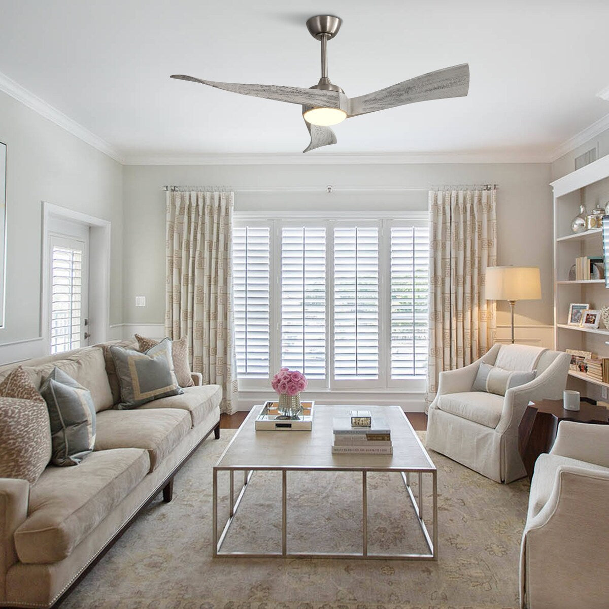 52 Inch Ceiling Fan Light With 6 Speed Remote Energy-saving DC Motor