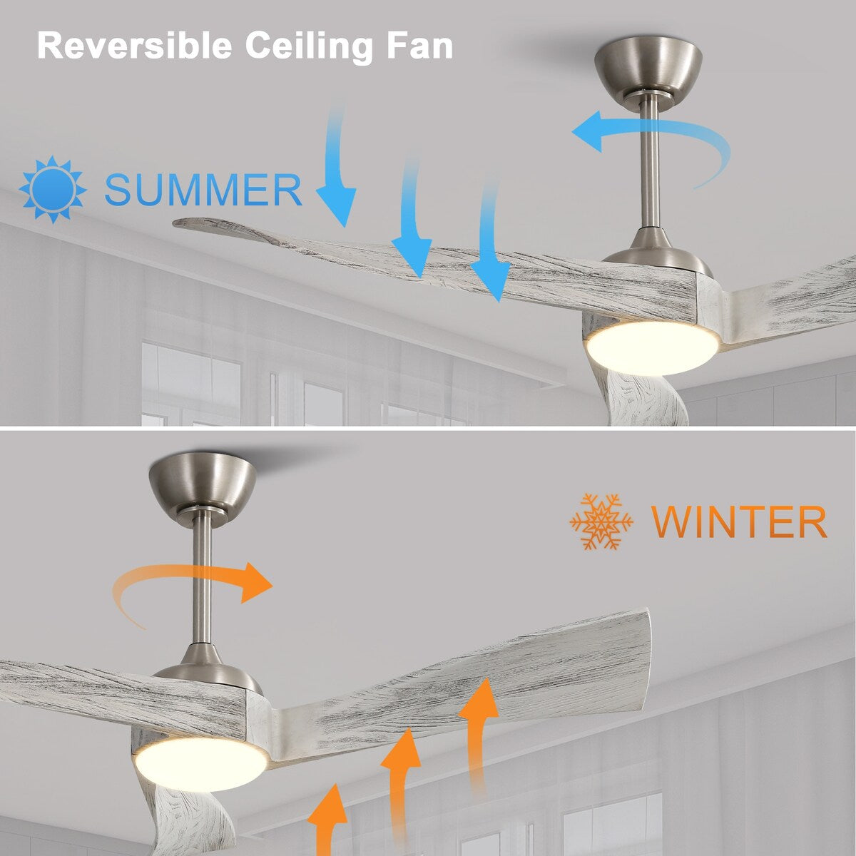 52 Inch Ceiling Fan Light With 6 Speed Remote Energy-saving DC Motor