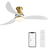 52 Inch Ceiling Fan with 3 Color Dimmable 3 Blades Remote Control