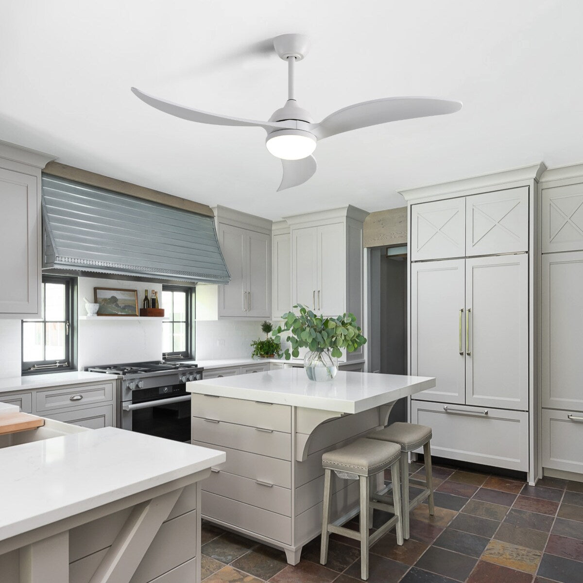 52 Inch Ceiling Fan with Dimmable Led Light 3 Blades Remote Control