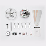 52 Inch Crystal Ceiling Fan , Modern Electrical Fan with 5 Wood Reversible Blades