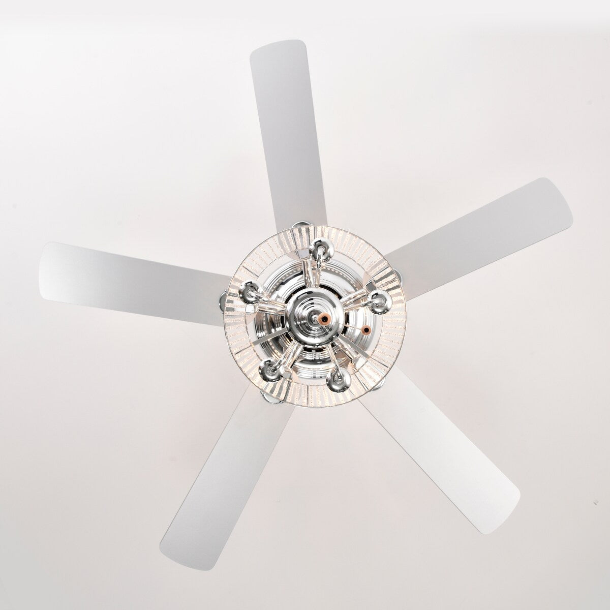 52 Inch Crystal Ceiling Fan , Modern Electrical Fan with 5 Wood Reversible Blades