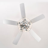 52 Inch Crystal Ceiling Fan , Modern Electrical Fan with 5 Wood Reversible Blades