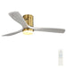 52 Inch Decorative LED Ceiling Fan With Dimmable LED Light 6 Speed Remote 3 Solid Wood Blades Reversible DC Motor