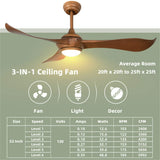 52 Inch Light Reversible DC Motor Ceiling Fan