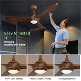 52 Inch Light Reversible DC Motor Ceiling Fan