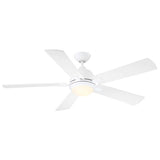 52 in. 1-Light White Ceiling Fan with Frosted Opal Glass