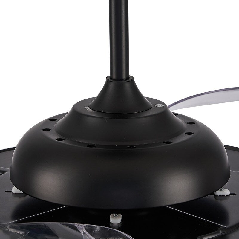 52 in. Integrated LED Modern Black Crystal Chandelier Ceiling Fan with Lights and Remote Retractable Fan Light - 52in.Fandelier