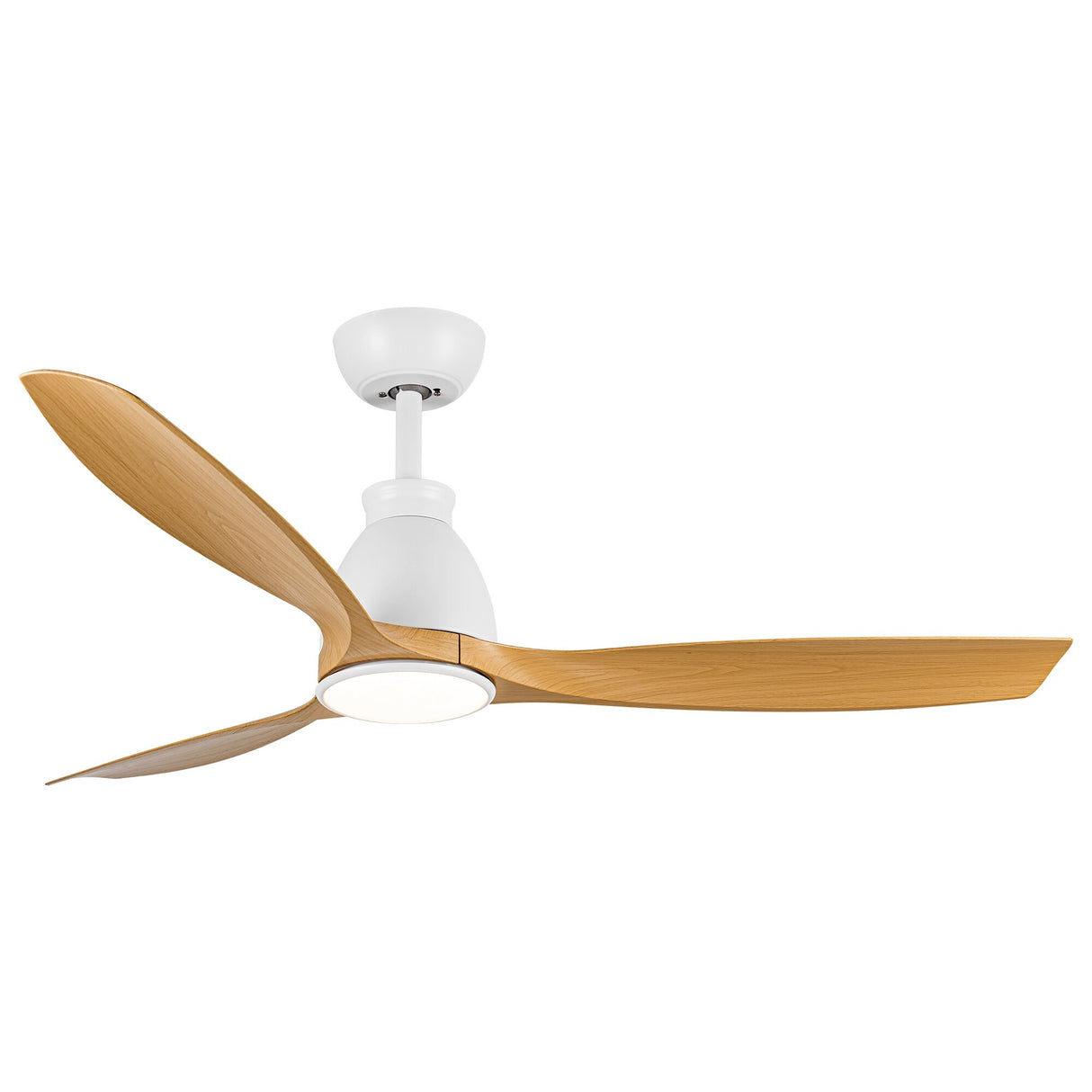 52 in.Outdoor/Indoor Integrated LED Natural Imitation wood Modern Ceiling Fan with Lights and Remote Control - 52 INCHES