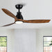 52 in. Outdoor/Indoor Integrated LED Imitation Wood Modern Ceiling Fan with Lights and Remote Control - 52 INCHES