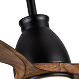 52 in. Outdoor/Indoor Integrated LED Imitation Wood Modern Ceiling Fan with Lights and Remote Control - 52 INCHES