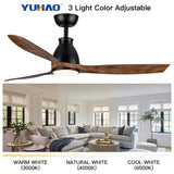 52 in. Outdoor/Indoor Integrated LED Imitation Wood Modern Ceiling Fan with Lights and Remote Control - 52 INCHES
