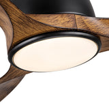 52 in. Outdoor/Indoor Integrated LED Imitation Wood Modern Ceiling Fan with Lights and Remote Control - 52 INCHES