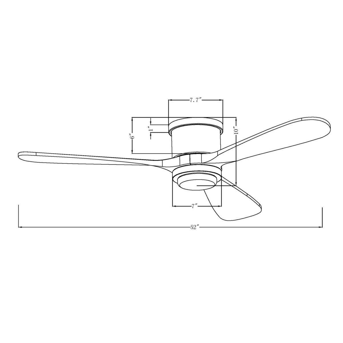 52 in. Satin Copper Flush Mount LED Ceiling Fan with Light and Remote Control - 52-In