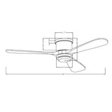 52 in. Satin Copper Flush Mount LED Ceiling Fan with Light and Remote Control - 52-In