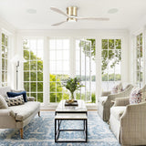 52 in. Satin Copper Flush Mount LED Ceiling Fan with Light and Remote Control - 52-In