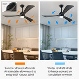 52 in. Smart Indoor Ceiling Fan with Integrated LED with 3 Wood Blade and Remote Control