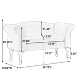 52 in. Velet Upholstered 2-Seater Loveseat with Wood Legs
