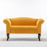 52 in. Velet Upholstered 2-Seater Loveseat with Wood Legs