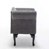 52 in. Velet Upholstered 2-Seater Loveseat with Wood Legs