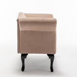 52 in. Velet Upholstered 2-Seater Loveseat with Wood Legs
