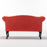 52 in. Velet Upholstered 2-Seater Loveseat with Wood Legs