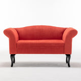 52 in. Velet Upholstered 2-Seater Loveseat with Wood Legs