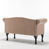 52 in. Velet Upholstered 2-Seater Loveseat with Wood Legs