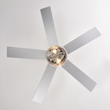 52-inch 5-blade Crystal Shade Lighted Ceiling Fan with Remote