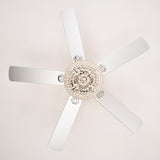 52 inch Crystal Ceiling Fan Lights with Reversible Blades