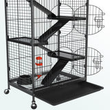 52-inch Metal Ferret Cage Small Animal Cage with Rolling Stand Indoor Outdoor for Squirrel/Bunny/Cat/Rabbit