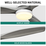 52 inch 6-Speed LED Smart Ceiling Fan with Remote Control and Light Kit Included