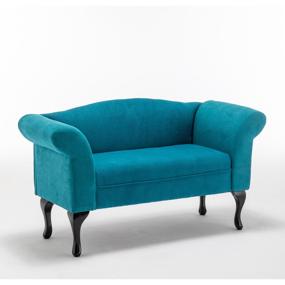 52.76" Linen Fabric Upholstered Loveseat with Rolled Arms, Comefortable Cushion and Solid Wood Legs for Living Room, Bedroom