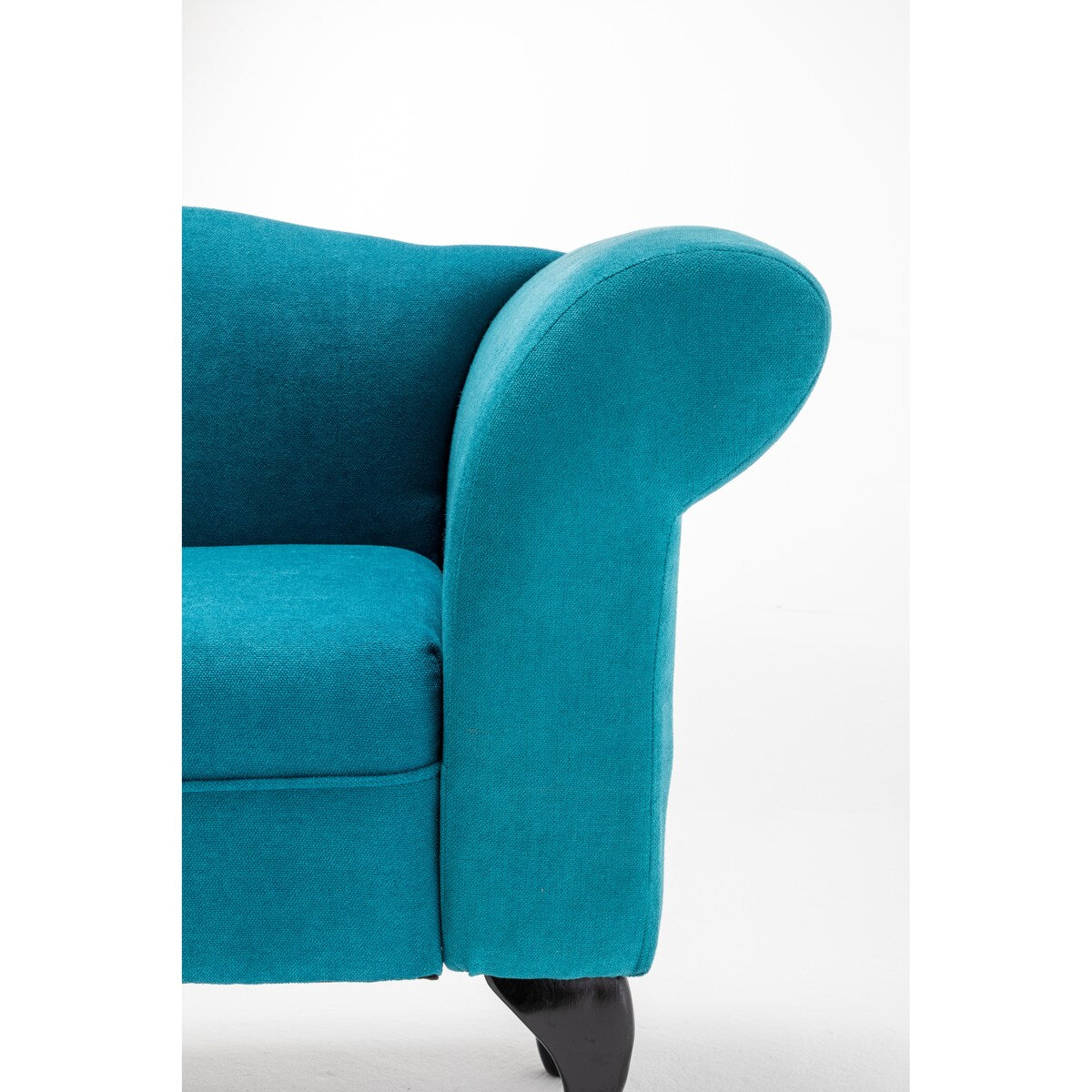 52.76" Linen Fabric Upholstered Loveseat with Rolled Arms, Comefortable Cushion and Solid Wood Legs for Living Room, Bedroom